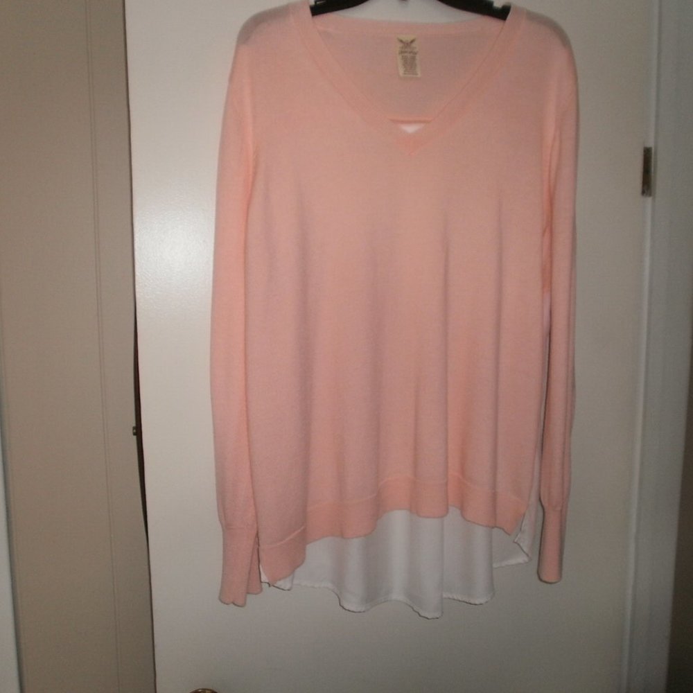 Woman's Faded glory Top layered look Peach and white XXL (20)